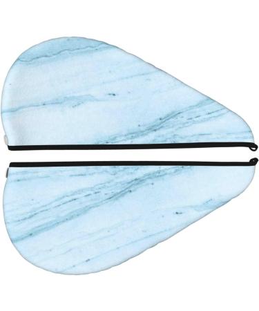 Light Blue Marble Microfiber Hair Towel - Soft Super Absorbent Quick Dry Wrap for Women | Perfect for Long Curly & Thick Hair - Buy Online on GoSupps.com