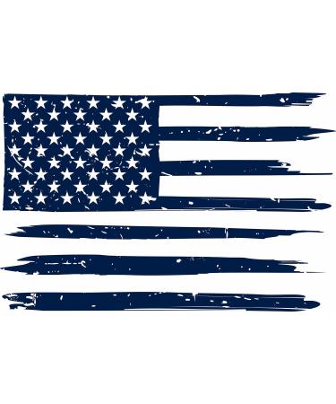 Lasting 1-2 Weeks usa Juice Ink Temporary Tattoo Semi Permanent for Adults Woman American Distressed Flag Usa Grunge Patriotic Symbol Stoke Navy Blue that Look Real Men Women Chest Neck Arm (4 Sheets)