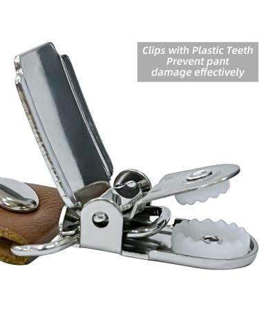 Dresime Hoster Men's Heavy Duty Y-Back Braces - 6 Metal Clips Adjustable Elastic Braces for Pants - Brown - Buy Online on GoSupps.com