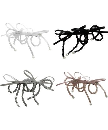 AJOIDR Elegant Beaded Bows Hair Clip for Women Girls Practical Acrylic Butterfly Bows Barrette Hairpieces Unique Headwear White - Buy Online on GoSupps.com