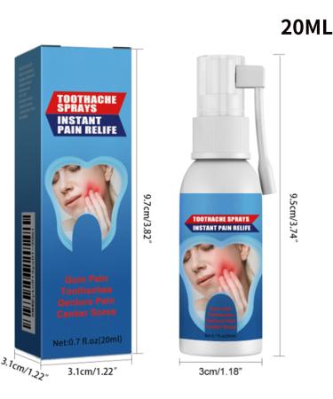  Pruojhw Adult Dental Relief Spray - 20ml Soothing Refresher - Soothing Dental Care and Nerve Calming For Travel Home Evenings Office After Meals Men and Women - Buy Online on GoSupps.com