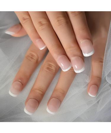 120pcs Child Fake Nails - Short Round Press On Nails - Kids French Style White Tips - Cute Christmas Party Show - 5 * 24pcs Packs - Buy Online on GoSupps.com