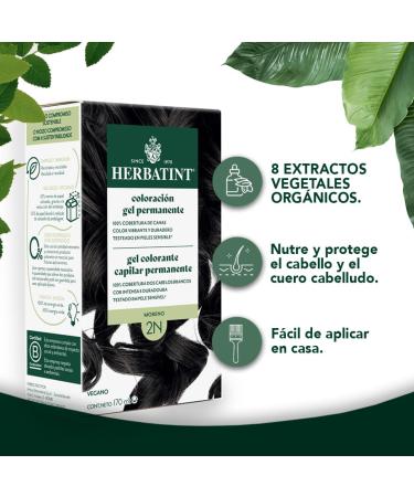  Herbatint Herbatint 2N Brown Permanent Gel Hair Color 170 ml Ammonia Free 100% Grey Coverage for Sensitive Skin with 8 Organic Natural Extracts - Buy Online on GoSupps.com