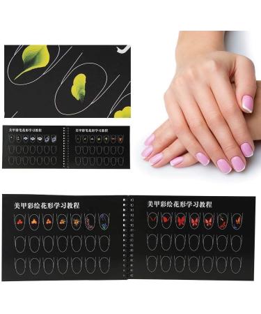 Nail Practice Book Nail Art Practice Template Learning Paper Book Manicure Drawing Painting Exercise Books Tool(Painted flowers) - Buy Online on GoSupps.com