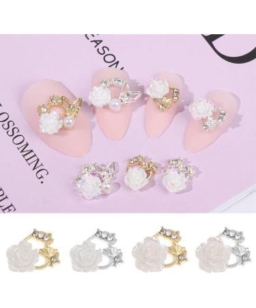 Charms Shining Rhinestone Gold Silver 3D DIY Manicure Nail Jewelry Nail Crystals Flying Shaking Butterfly-shape(6) - Buy Online on GoSupps.com