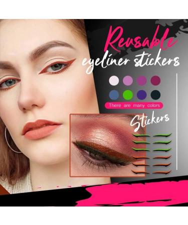 Reusable Double Eyelid Sticker - 6 Pairs Makeup Eyeliner & Eyeshadow Tools in Blue-Green - Buy Online on GoSupps.com