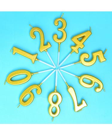 Birthday Candle Cake Number 0-9 | Gold Numeral Candles for Birthday Celebration - Shop Now - Buy Online on GoSupps.com