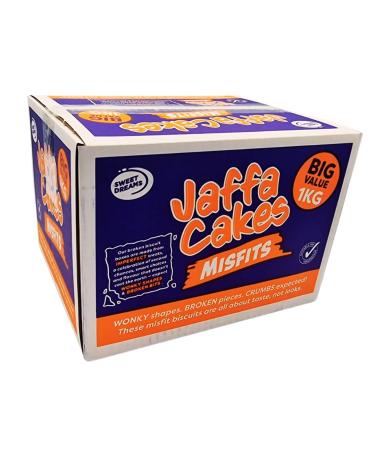 Jystock Limited Jaffa Cake Misfits 1kg Box - Cracked Biscuits & Flawless Shapes - Chocolate & Orange Malformed Treats - Value Pack - Expected Crumbs - Great Flavor Great Value