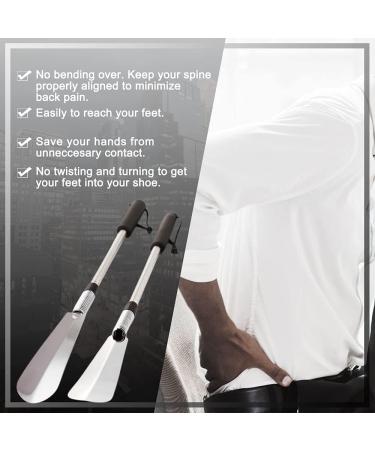 Extendable Shoe Horn Lifter 16-31 | Travel Shoe Helper for Seniors | Stainless Steel Telescopic Spring Shoehorn - Buy Online on GoSupps.com