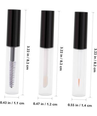 FOMIYES 3 Sets Mascara Wands Eyelash Wands Clear Lash Mascara Lash Containers Mini Containers Plastic Black Blackx3pcs 8.2x1.4cmx3pcs - Buy Online on GoSupps.com