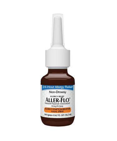 Aller-Flo Fluticasone Propionate (Glucocorticoid) 50 mcg Allergy Nasal Spray Bundle with Exclusive Allergy Relief - Better Idea Guide (1 Bottle (144 Metered Sprays))
