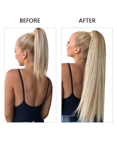 Runature 50cm Braid Extensions - Real Hair Ponytail with Blonde Highlights #18P613 - 80g Smooth Human Hair - Buy Online on GoSupps.com