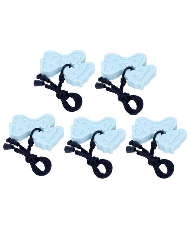 Sensory Chew Necklace for Kids - 5pcs Silicone Teether Set for Boys and Girls | Teething Toys for Gum Massage and Oral Sensory Relief - Chewy Necklaces Biting Aid (Light Blue) - Buy Online on GoSupps.com