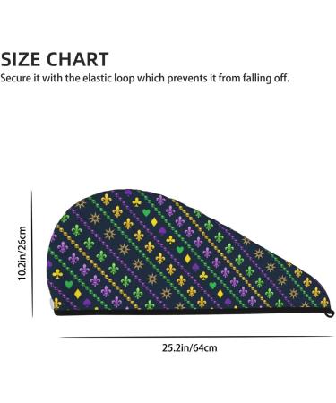 Buy Mardi Gras Bead Hair Towel Wrap - Quick Drying Button Turban for Effortless Hair Care - Buy Online on GoSupps.com
