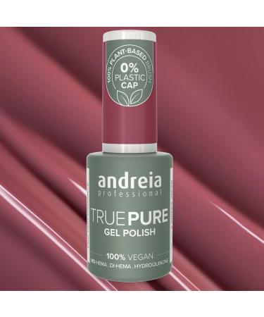 Andreia Professional Hema Free Gel Polish - TRUE PURE 21 Free and 100% Vegan for Sensitive Nails - Semi-Permanent UV LED Soak Off Gel Nail Varnish - Colour T25 Dark Old Pink 10.5ml - Buy Online on GoSupps.com