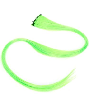 Bright Color Straight Hairpiece Clip for Hair Extension About 55cm Length High Temperature Synthetic Suitable Daily Use (Fluorescent Green) - Buy Online on GoSupps.com