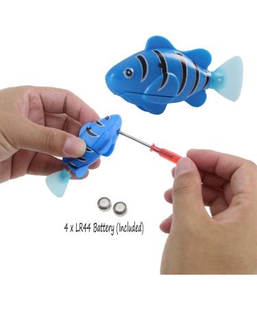 Iwobi 4-Piece Simulation Tropical Fish Set | Battery-Operated Plastic Mini Fish Toys for Cats Aquariums & Kids' Bathing Fun - Buy Online on GoSupps.com