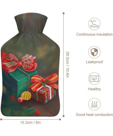 Christmas Hot Water Bottle with Plush Cover | Warm Hand Warmer for Adults & Kids - 26.5x15.3cm | International Shipping - Buy Online on GoSupps.com