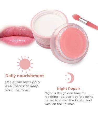 Lip Sleeping Mask & Scrub Exfoliator - Overnight Treatment for Dry, Cracked Lips - Moisturizing Lip Repair Balm - Strawberry Pink - Buy Online on GoSupps.com