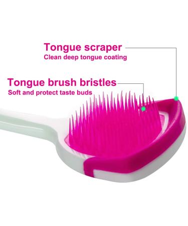 Tongue Brush and Scraper Set for Fresh Breath - 2 Pack (Orange & Red) - Buy Online on GoSupps.com