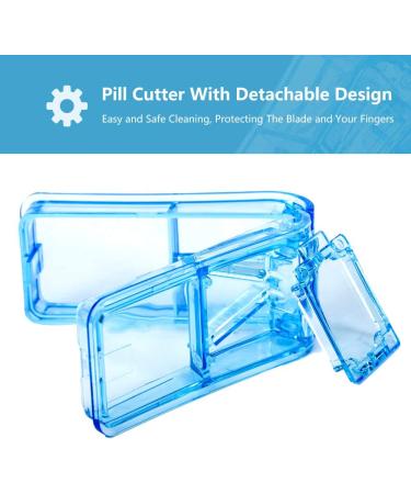 Pill Cutter Splitter for Small and Large Pills - 2 Pack Blue Tablet Cutter for Vitamins and Medicines - Buy Online on GoSupps.com