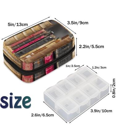 Vintage Book Pill Case | Weekly Medicine Organizer with Travel Bag | 7-Day Vitamin Supplement Box for Fish Oil & More - International Shipping Available - Buy Online on GoSupps.com