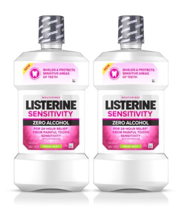 Listerine Sensitivity Mouthwash Fresh Mint 500 mL 2 Count