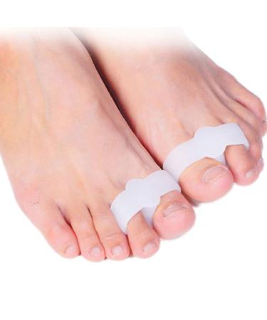 PEDIMEND Silicone Gel Toe Separators with 2 Loops (1PAIR - 2PCS) - Provide Pain Relief from Bunions and Overlapping Toes - Reduce The Risk of Calluses and Corns - Unisex - Foot Care Big Toe Twin Separator