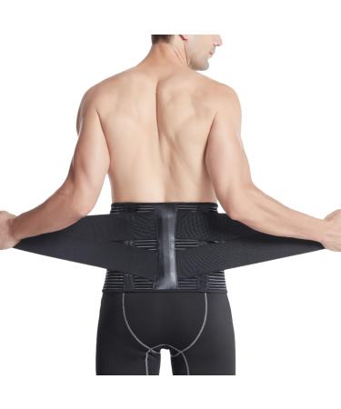 Back Brace Support For Lower Back Pain Designed For Women & Men Provides Lumbar Support For Herniated Discs Breathable And Dual Adjustable (Color : Black Size : L(Waist: 40.68 51.1 Inch)) L(Waist: 40.68 51.1 Inch) Black