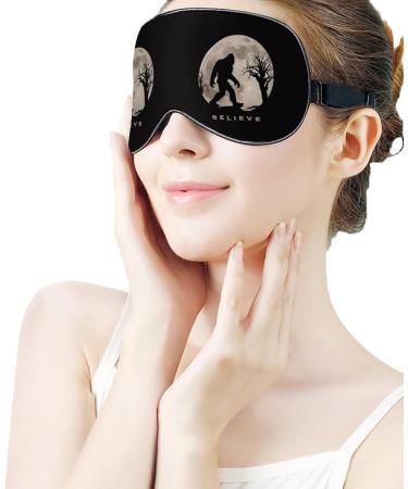 Bigfoot Sasquatch Full Moon Funny Sleep Mask | Adjustable Straps, Blackout Eye Cover for Soft & Comfortable Sleeping - Buy Online on GoSupps.com