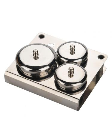 3pcs Stainless Steel Nail Art Kit - Compact Organizer Containers for Powder & Liquid Storage | Manicure Tools - Buy Online on GoSupps.com