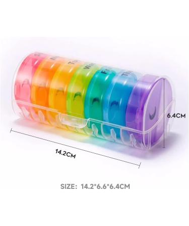 7-Day BPA-Free Pill Organizer | Dual Compartments for Vitamins Supplements & Fish Oil | Easy to Clean - Black & Colorful - Buy Online on GoSupps.com
