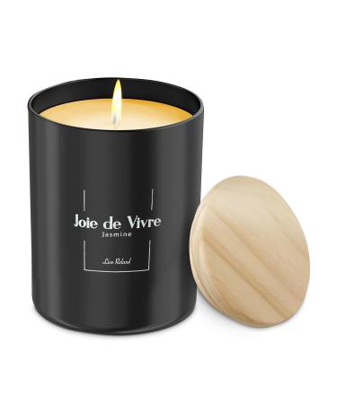 Relaxd Premium Jasmine Scented Natural Soy Wax Candle (Joie de Vivre) Hand Poured Long Lasting Aromatherapy Candles