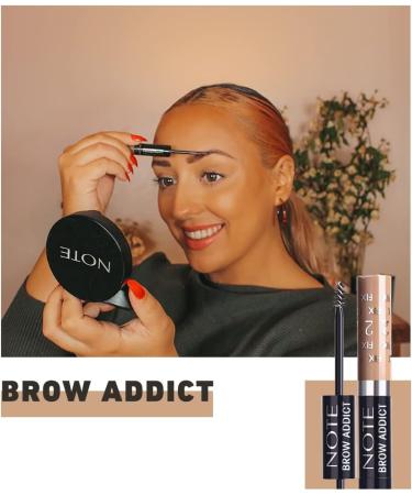 COSMETIC NOTE - Brow Addict 2 in 1 Eyebrow Pencil and Brush | Thin and Thick Eyebrow Pencil | Waterproof Eyebrow Pencil and Mascara | Natural Look Effect Dark Brown - Buy Online on GoSupps.com
