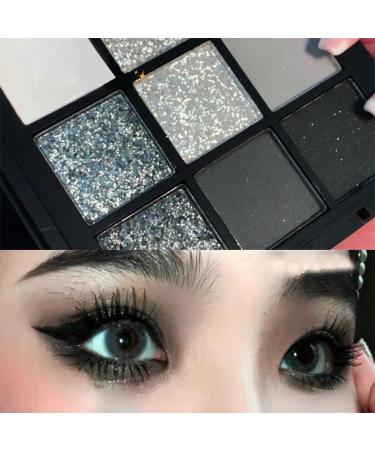GL-Turelifes 9 Colors Matte & Pearl Black Eyeshadow Palette - Smoky Makeup Waterproof Long Lasting Silver Glitter Grey - Shop Now - Buy Online on GoSupps.com