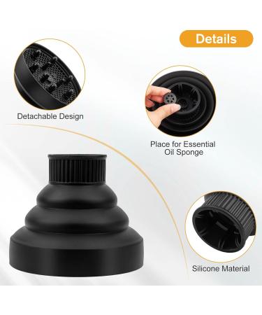 Premium Hair Diffuser Attachment with Scalp Massage Brush - Perfect for Curly & Wavy Hair | Compatible with Nozzle 1.57-1.97 inches - Black - Buy Online on GoSupps.com