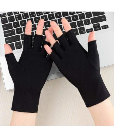 Buy PSOWQ UV Protection Fingerless Gloves for Women - Anti-UV Perfect for Cycling Fishing & Fitness - Black (20x8 cm) - Buy Online on GoSupps.com