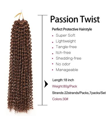 Buy Passion Twist Hair 18-Inch - 7 Packs Water Wave Crochet Extensions for Bohemian Styles | YDDM 30# - Buy Online on GoSupps.com