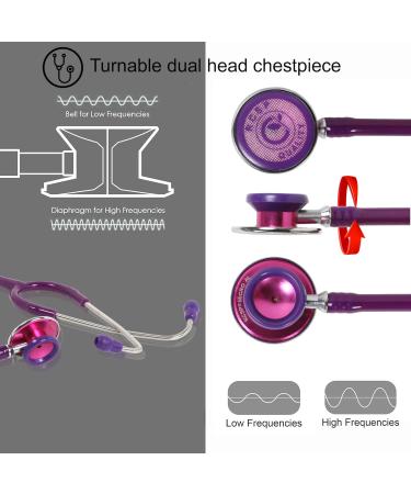 Buy Acoustic Stethoscope for Doctors & Medical Students - Lightweight Flexible Soft Ear Knobs - Purple | International Shipping Available - Buy Online on GoSupps.com