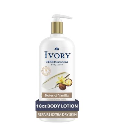 Ivory Body Lotion 24hr Moisturizing Absorbs Instantly Shea Butter Blend Notes of Oatmilk Scent 18 fl oz