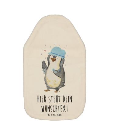 Mr. & Mrs. Panda personalized hot water bottle penguin shower - personalized gifts motivation children's heat bottle with name motto of life white