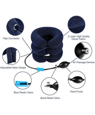Inflatable Neck Stretcher Collar Cervical Neck Traction Device Neck Cervical Brace Collar Pillow for One Size Fits All Necks - Buy Online on GoSupps.com