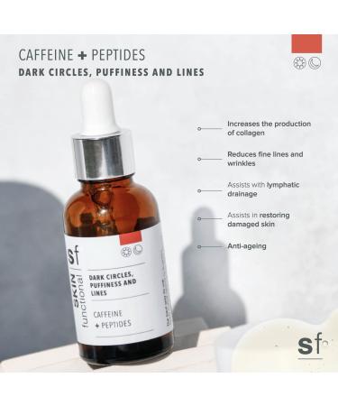 Skin Functional Dark Circles Puffiness and Lines Eye Serum Caffeine + Peptides Anti-Aging Hydration Firmness & Elasticity 30 ml - Buy Online on GoSupps.com