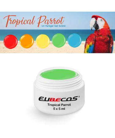 EuBeCos Tropical Parrot Wetlook Color Gel Set - Studio Quality Made in Germany | Special Offer - 5 x 5 ml - Buy Online on GoSupps.com