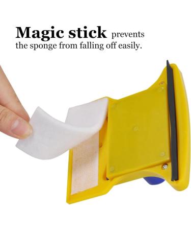 Square Shape DoubleSide Magnetic Glass Cleaner Wiper with 2 Cotton for Window - Buy Online on GoSupps.com