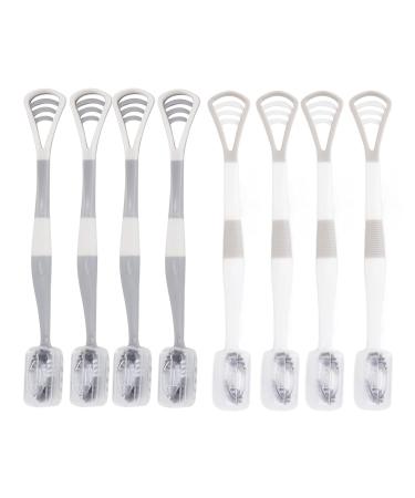 2 in 1 Toothbrush with Tongue Cleaner | Portable Long Handle Tongue Brush & Case for Adults & Kids - Buy Online on GoSupps.com