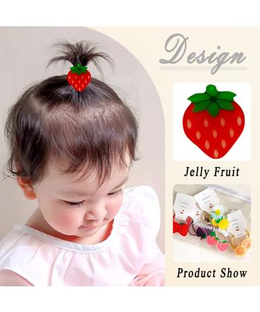 Cartoon Fruit Hair Ties - 10pcs Jelly Fruit Elastic Bands for Girls, Cute Ponytail Holders for Toddler to Teens - No Damage Hair Accessories - Buy Online on GoSupps.com