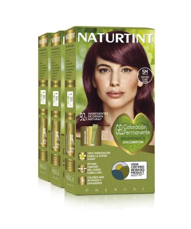 Natureint |Hair color oohne ammoniak |5m chestnut mahogany brown light |High proportion of natural ingredients3 pack |510 ml 5m.Chestnuts Mahogany brown Hell 170 ml (3 pack)