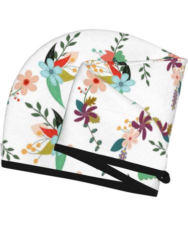 Pretty Floral Microfiber Hair Towel Wrap - Soft Super Absorbent Quick Dry for Long Curly & Thick Hair | Coral Velvet Hair Cap for Women - Buy Online on GoSupps.com