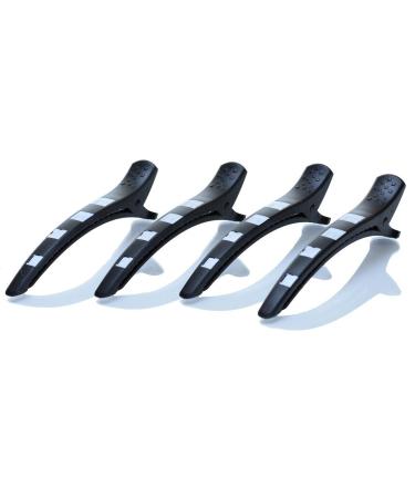 LCP Hairproducts 4 x Premium Silicone Hair Sectioning Clip Hair Clip Black